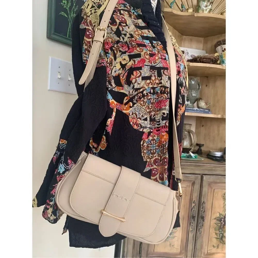 Bebe Saint Lamby Sand Clutch/Crossbody Handbag